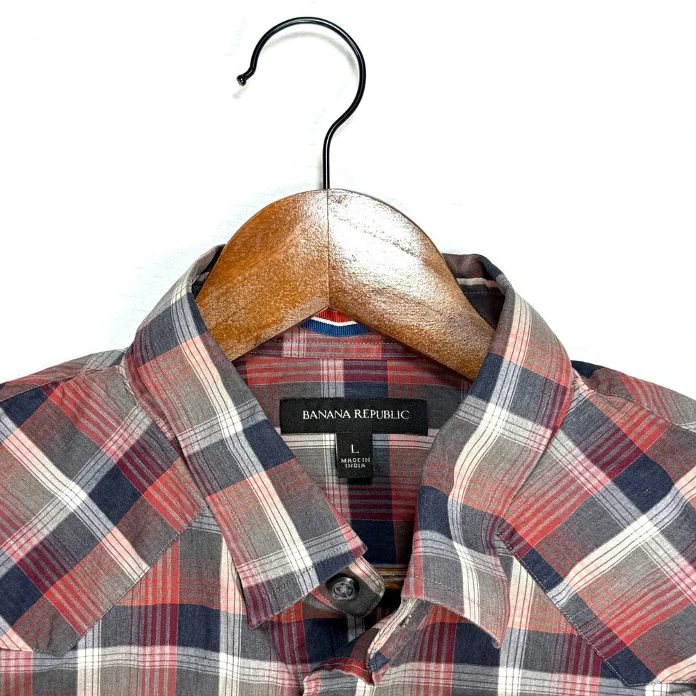 Banana Republic, Plaid Button Down Shirt Long Sleeve Casual Western, Men's Large